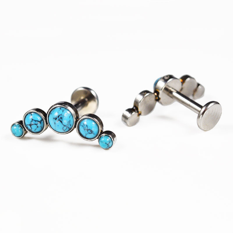 Helix Labret with Cluster of Five Turquoise Stones – Arka