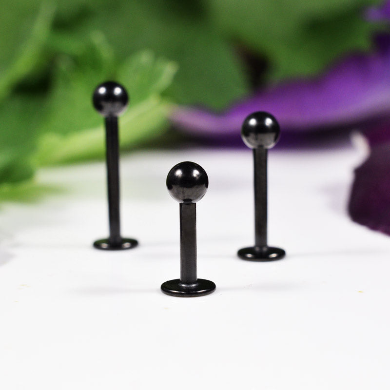 micro labrets in black surgical steel