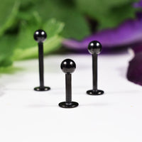 micro labrets in black surgical steel