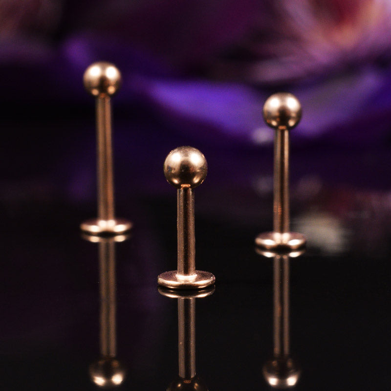 Rose Gold Flat Back Micro Labret 