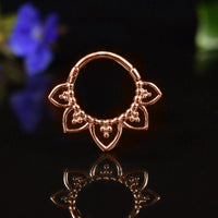 Hinged Segment Ring 'Tribal Petals' in Rose Gold