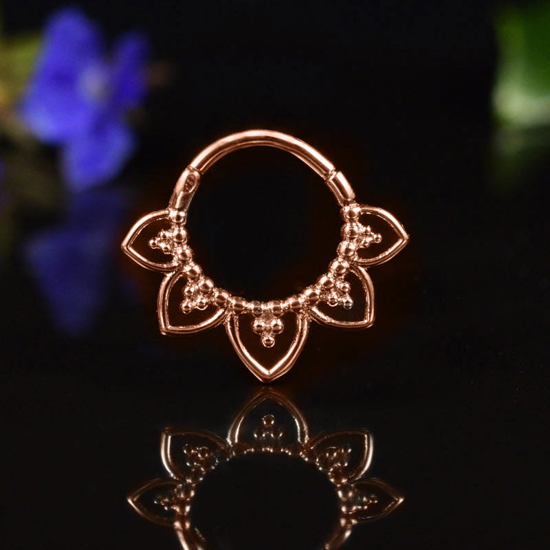 Hinged Segment Ring 'Tribal Petals' in Rose Gold