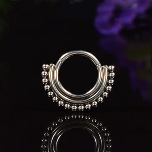 Hinged Segment Ring, Perfect for a rook piercing, 1.2mm x 8mm, in Silver Steel