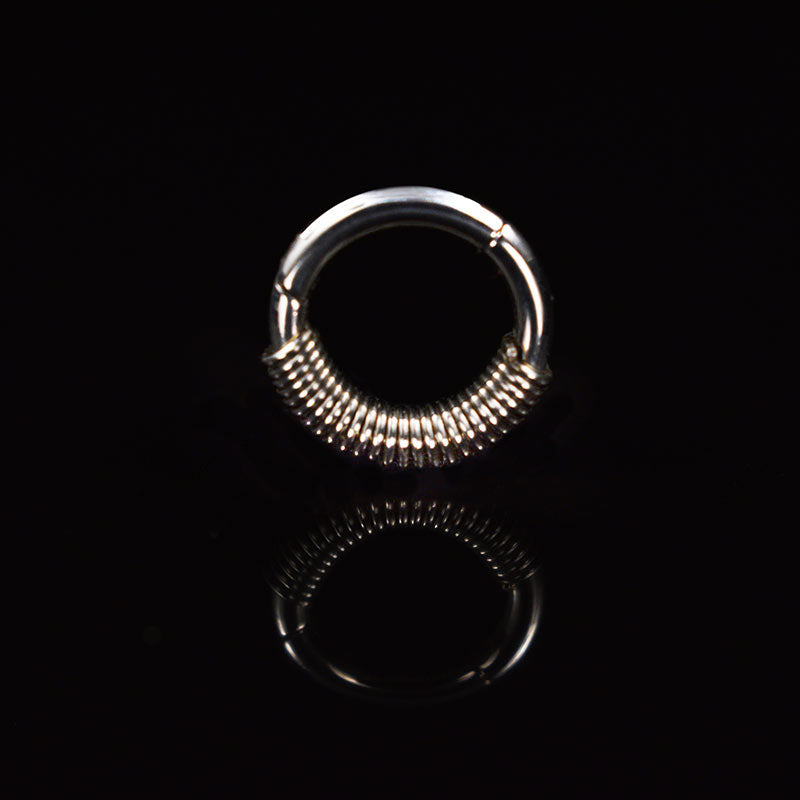 small hinged segment ring in surgical steel 1.2mm x 6mm