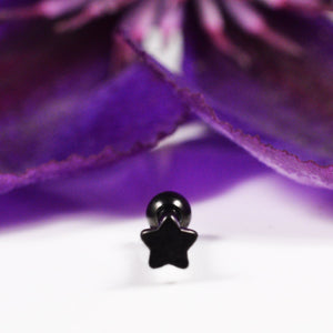 black star tragus or helix ear piercing bar
