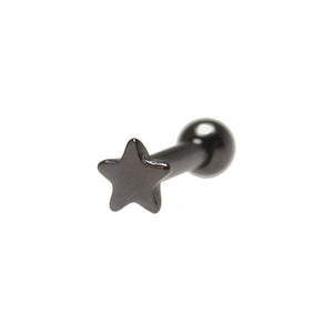 black star ear piercing bar for tragus helix or cartilage