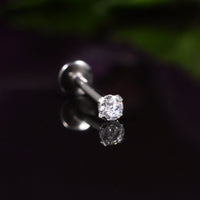 1.2mm internally threaded micro labret with clear crystal