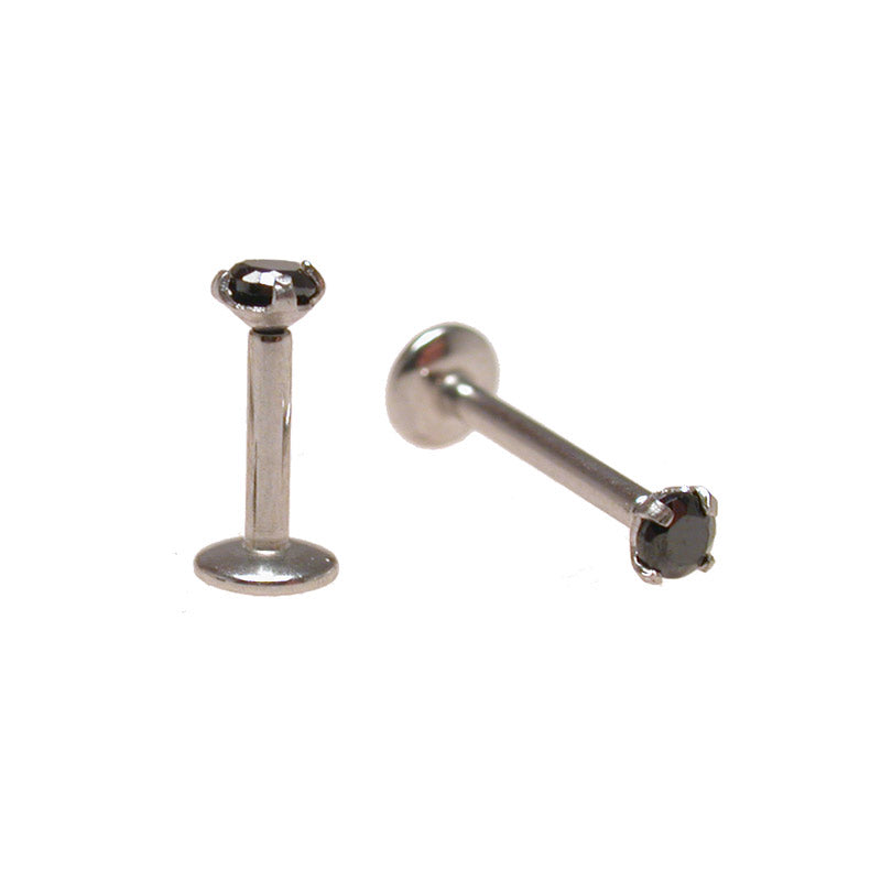 1.2mm internally threaded micro labret with black onyx crystal
