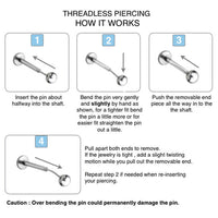 Threadless Piercing Labret in 1.2mm Clear PTFE BioFlex